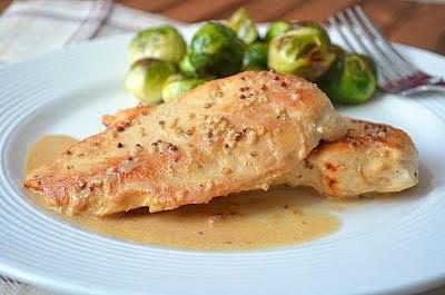 Chicken with Mustard Whiskey Cream Sauce