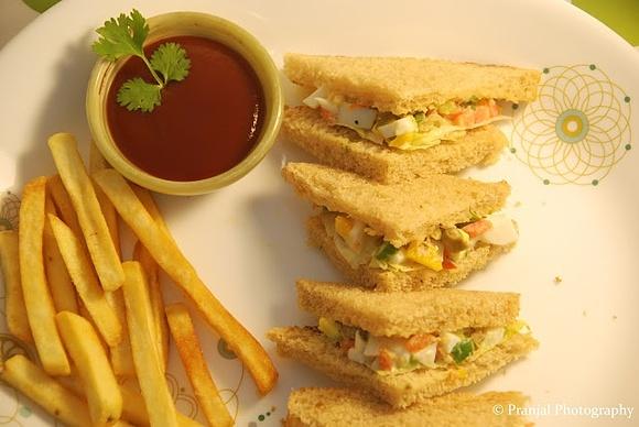 Egg mayo tramezzini - healthy italian snack with whole meal bread