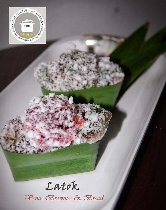 Latok recipe with pandan and strawberry flavor