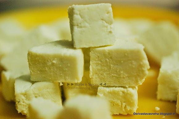 Homemade paneer cottage cheese