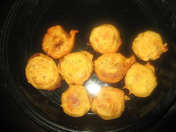 Aloo bonda - fried potato snack with vegetables