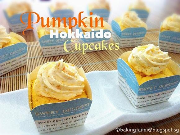 Pumpkin Hokkaido chiffon cupcake recipe with video tutorial