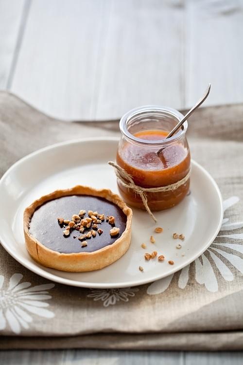 Macadamia milk jam and chocolate ganache tarts