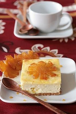 Pineapple almond cheesecakes with caramelized pineapple