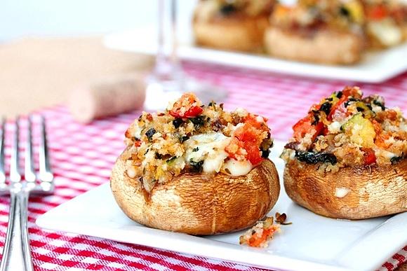 Bacon and Veggie Stuffed Mushrooms