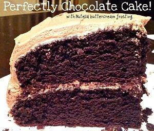 Perfect chocolate cake with nutella buttercream frosting