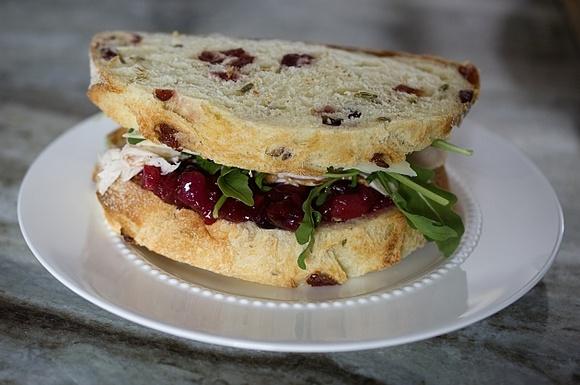 Cranberry chutney roast turkey sandwich
