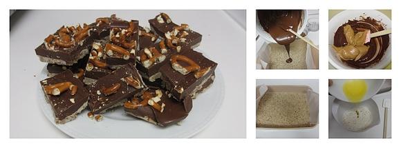 Chocolate Peanut Butter Pretzel Cookie Bars