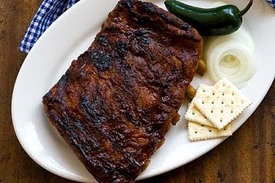 Ribs with Sam Houston's barbecue sauce