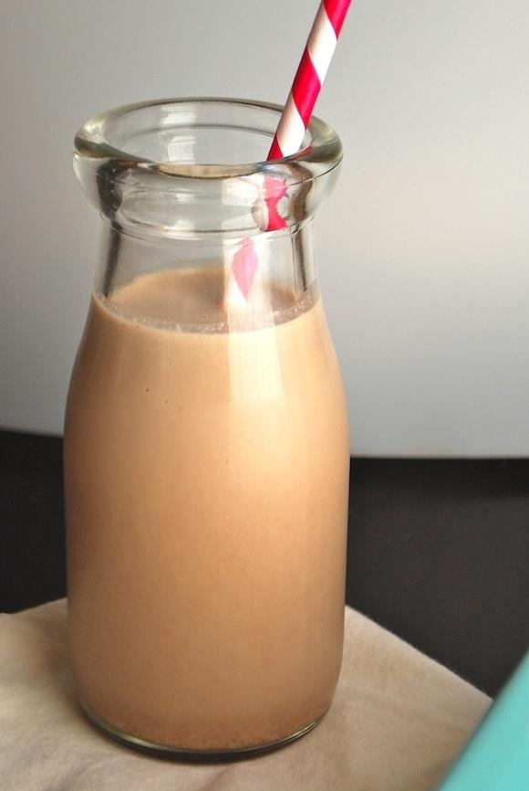 Creamy nutella milk dairy-free chocolate hazelnut drink