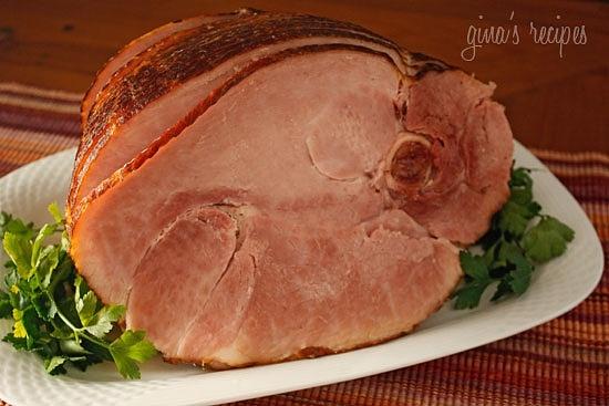 Honey baked spiral ham with orange honey glaze