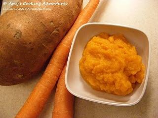Sweet potato and carrot puree