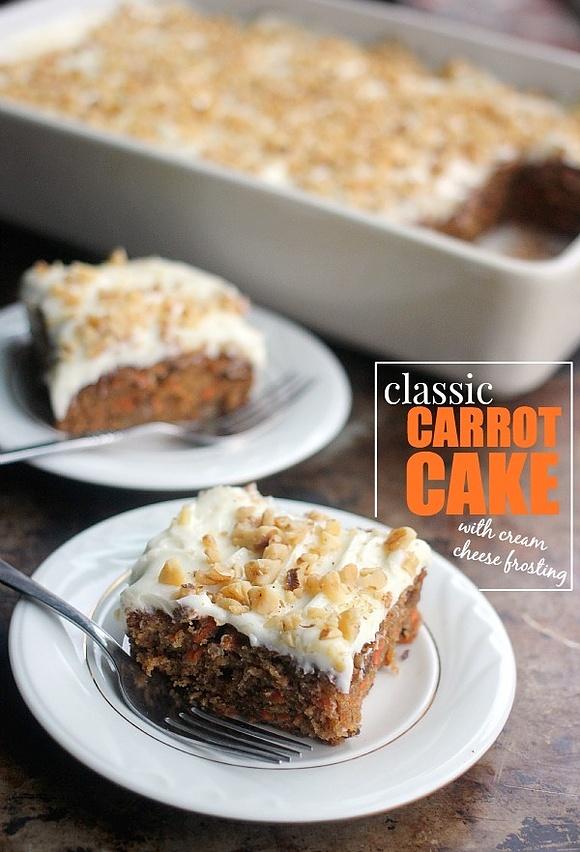 Classic carrot cake with cream cheese frosting