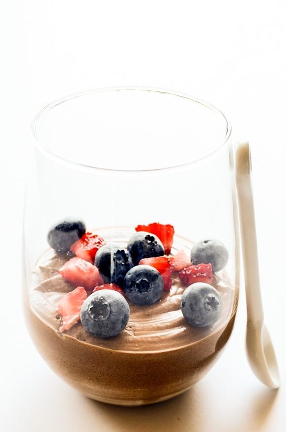 Light and fluffy vegan chocolate mousse with four ingredients