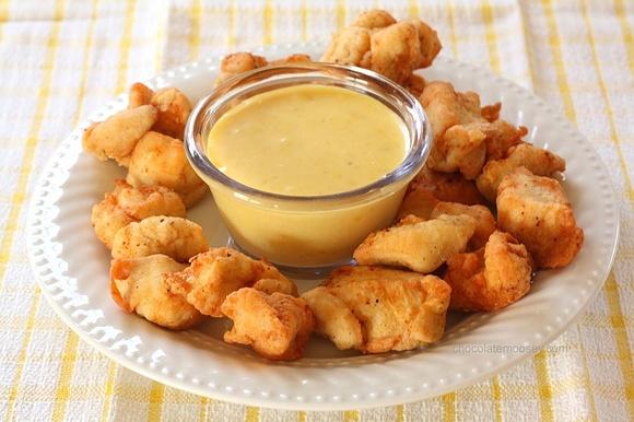 Copycat chick-fil-a nuggets with honey mustard sauce