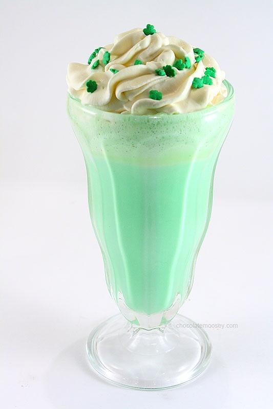 Copycat mcdonald’s shamrock shake with bailey’s whipped cream