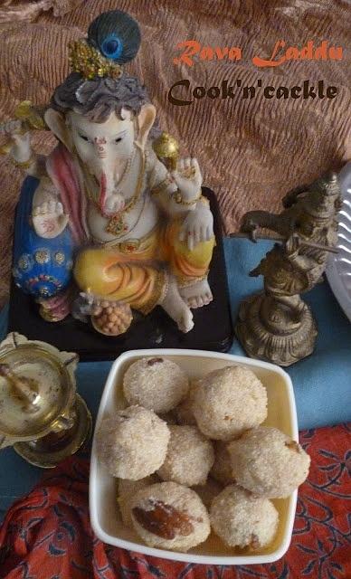 Coconut rava laddu - sweet semolina balls