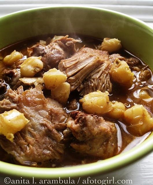 Posole with cabbage radish and lime