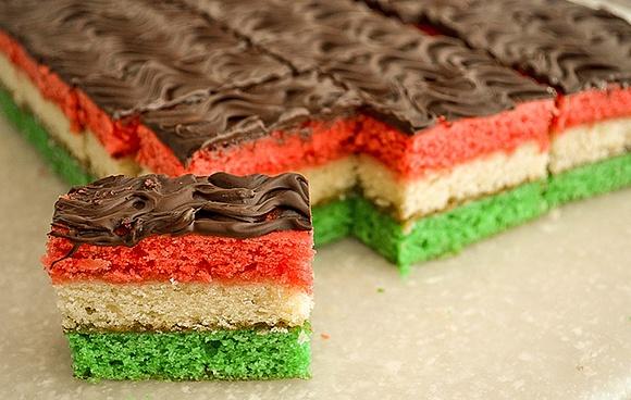 Vegan italian tri-color rainbow cookies