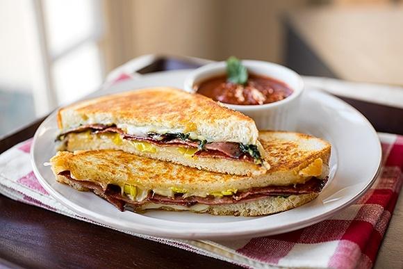 Cozy grilled cheese sandwich with Italian flavors
