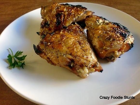 Grilled Chicken Thighs with Lemon Glaze