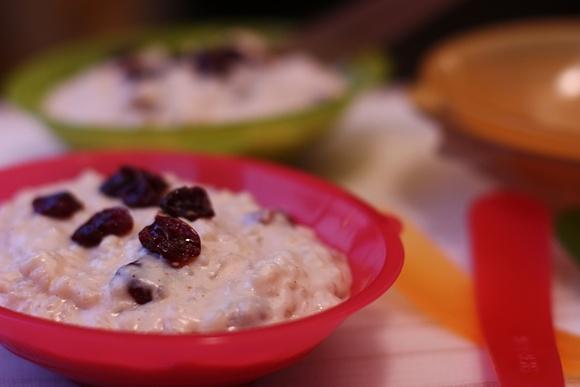 Mascarpone rice pudding with dried tart cherries
