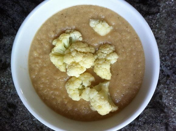 Grilled cauliflower soup low calorie savories