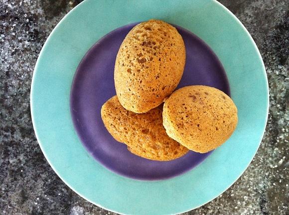 Scandinavian pancake eggs filled with apple pie or jam