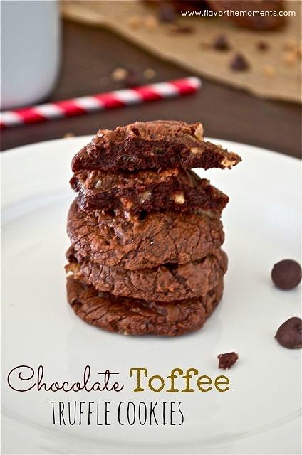 Chocolate Toffee Truffle Cookies
