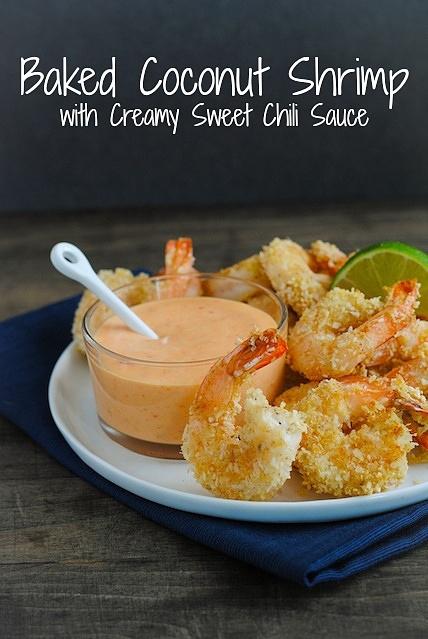 Baked Coconut Shrimp with Creamy Sweet Chili Sauce