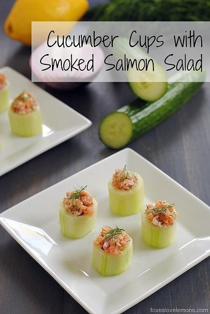 Cucumber Cups with Smoked Salmon Salad