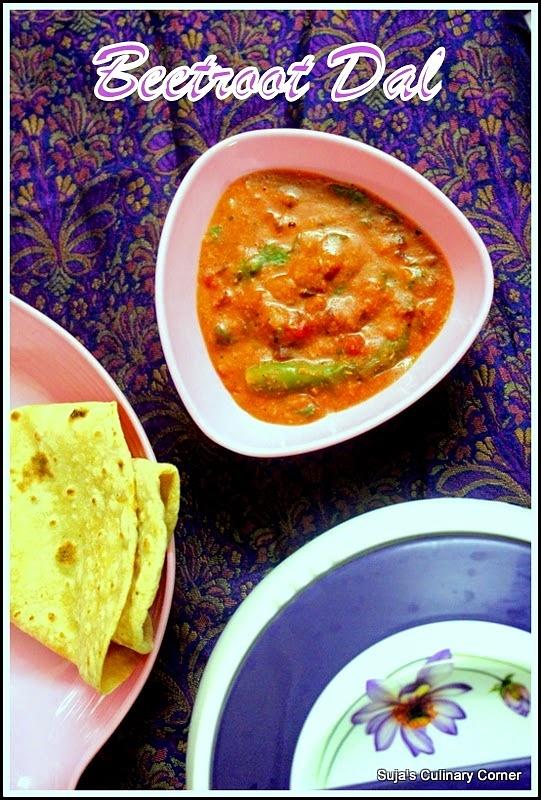 Beetroot dal with kootu - indian side dish recipe