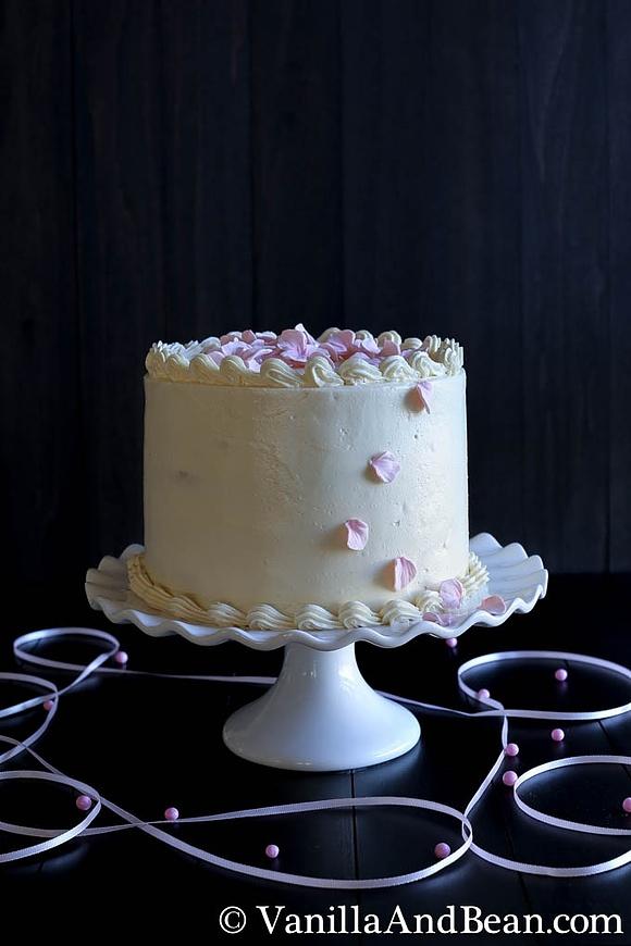 Hot Milk Cake with Lemon Curd and Italian Meringue Buttercream