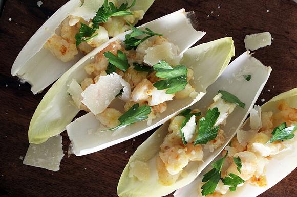 Shrimp Caesar Endive Boats