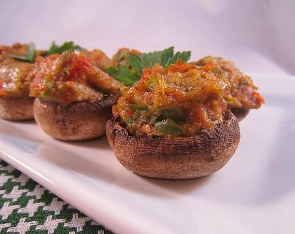 Italian chicken sausage stuffed mushrooms
