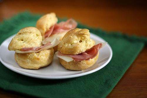 Prosciutto and parmesan stuffed gougères