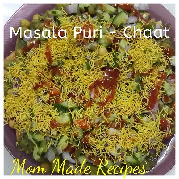 Masala Puri with Green Leaves or Spicy Salad