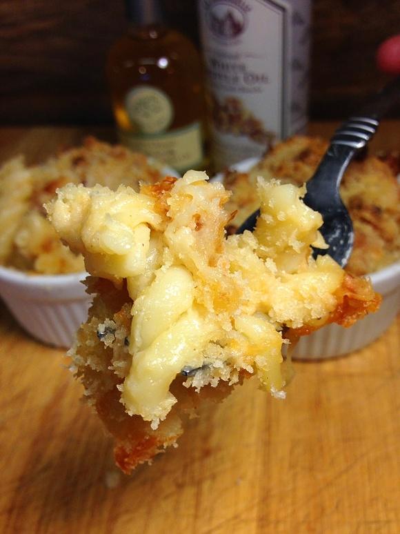 Smoked gouda and truffle oil mac and cheese with crispy panko