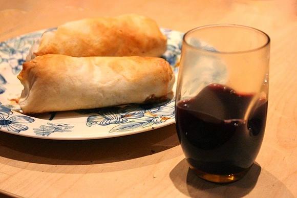 Apple pastries with spiced red wine for festive weekend