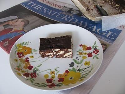 Royal wedding chocolate fridge cake