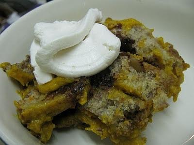 Pumpkin bread pudding for interesting times