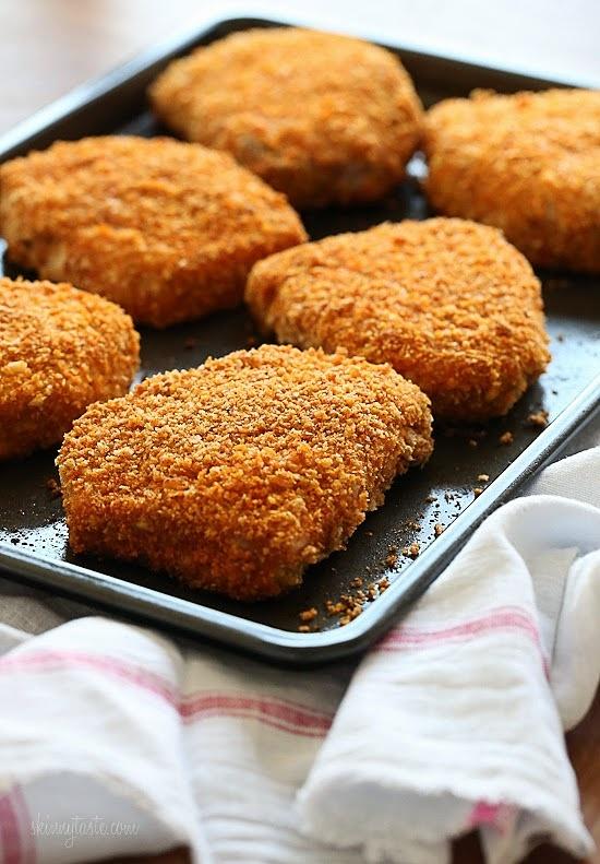 Oven fried breaded pork chops