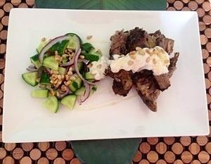 Middle eastern lamb leg with spices and herbs
