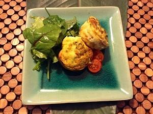 Smoked salmon and zucchini breakfast muffins