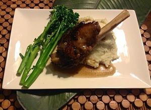Red wine and maple syrup lamb shanks