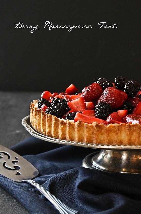 Berry Mascarpone Almond Tart