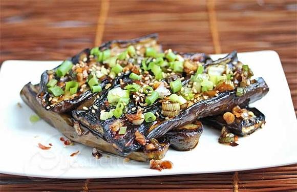 Asian grilled eggplant with soy sesame sauce