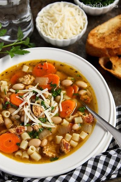 Italian Chicken Sausage Soup with White Beans