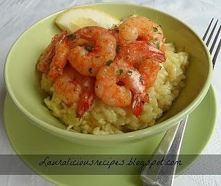Citrus risotto with garlic shrimp