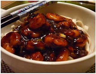 Spicy chili shrimp with noodles